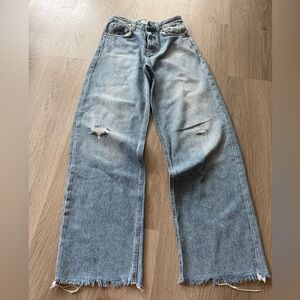 Closed Light Blue Distressed Straight Leg Jeans